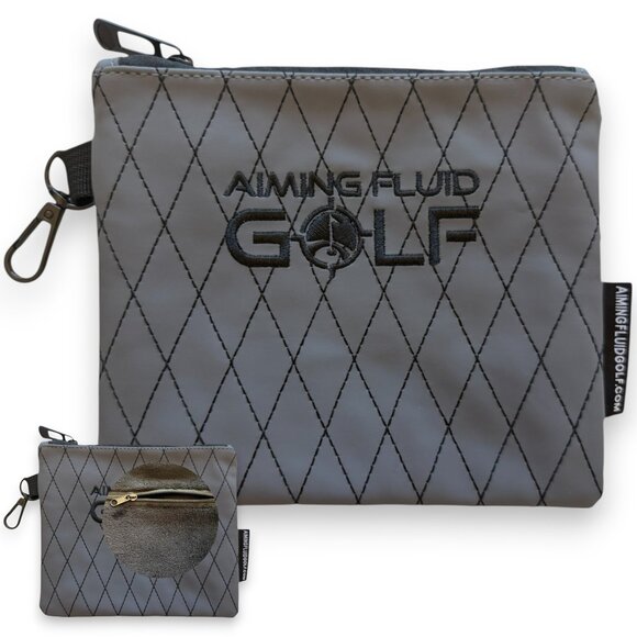 Premium Leather Golf Utility Pouch with Zippered Closure with Diamond Stitching - Picture 1 of 3
